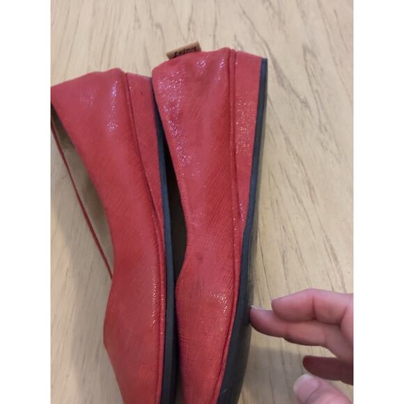 French Sole Holiday RED Ballet Flats Sparkle Ballerina Suede Italy Dorthy OZ 9.5 - Picture 10 of 16